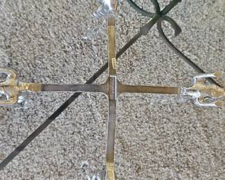 Arthur Court Designs Vintage Green Glass Bowl with Four Animalistic Figures Base