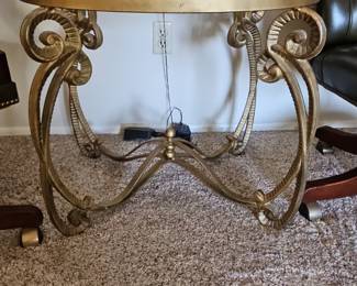 Ornate Gilt Metal and Glass Side Table