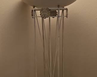 Art Deco Style Torchiere Floor Lamp with Floral Appliques