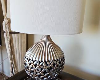 Art Deco Style Table Lamp with Floral Cutout Base