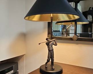Maitland Smith Bronze Golfer Table Lamp