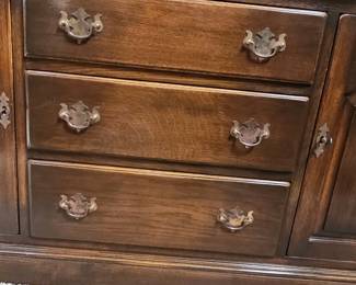 ReproDux Traditional English Furniture Display Cabinet and Hutch