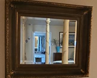 Ornate Gilt Wood Frame Mirror with Acanthus Leaf Carvings