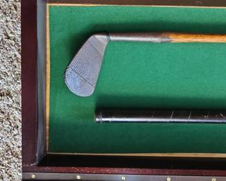 Antique "L. & S. Co. Iron" Golf Club Set in Display Case