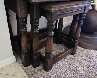 Vintage Oak Nesting Tables