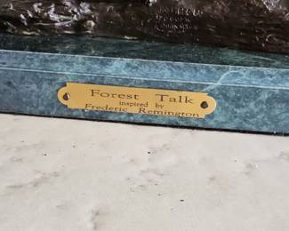 Bronze Sculpture of a Buck Deer - "Forest Talk" inspired by Frederic Remington