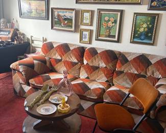 1970s Jack Lenor Larson look velvet sofa in PRISTINE condition! $600