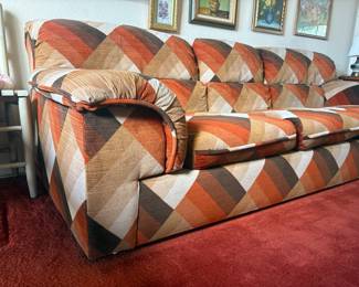 1970s Jack Lenor Larson look velvet sofa in PRISTINE condition! $600