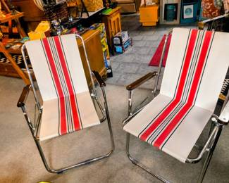 Airstream Italian Made Mid Century Zip Dee folding chairs