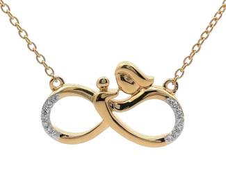 Natural Diamond Infinity Symbol Layering Necklace