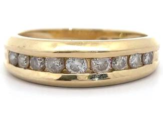 Estate 0.25 Carat Natural Diamond Channel Eternity Ring in 14k Gold