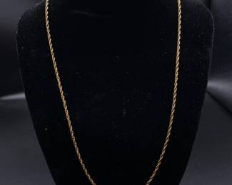 Twisted Rope Chain Necklace in 14k Yellow Gold