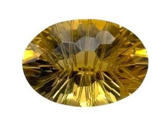 17.44 Carat Natural Citrine (Oval Honeycomb Cut)