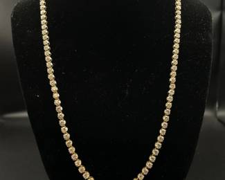 10 Carat Diamond Tennis Chain Necklace in Yellow Gold