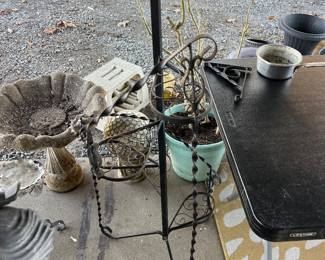 vintage wrought iron spiral staircase plant stand