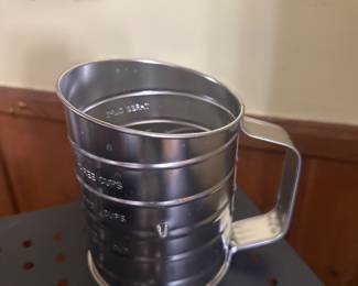 aluminum hand-crank flour sifter