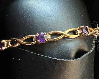 Amethyst gold 925 bracelet