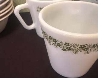 vintage Pyrex coffee mugs