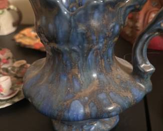  vintage art nouveau drip glaze ceramic pitcher