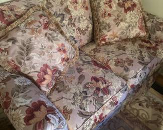vintage floral-patterned loveseat