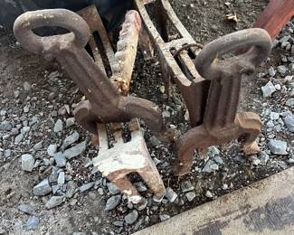 antique cast iron andirons