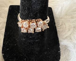 8 diamond 14 K yellow gold anniversary band. With 8 diamonds 