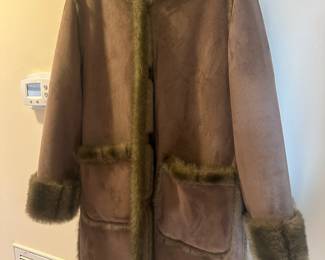 faux fur hooded coat