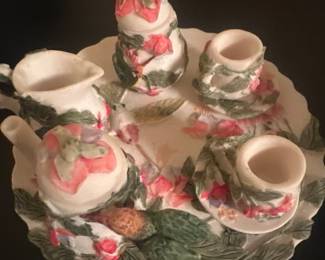 vintage-style decorative porcelain tea set 
