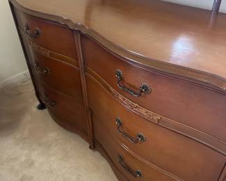  French Provincial Bassett Dresser + Mirror
