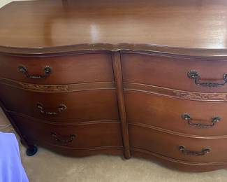  French Provincial Bassett Dresser + Mirror