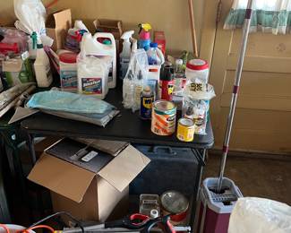 cleaning supplies and tools
