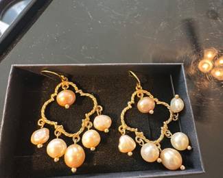 Vintage pearl pierced earrings