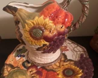 Fitz and Floyd Autumn Bounty ceramic creamer pitcher 