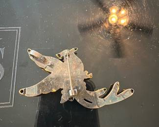 vintage gold-toned bird brooch