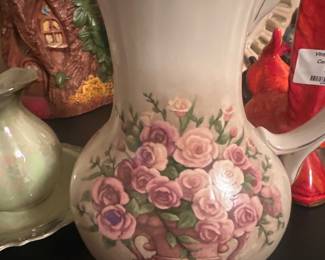  Belk Rose Flowered 10" Pitcher