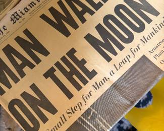 Vintage newspapers of major events 