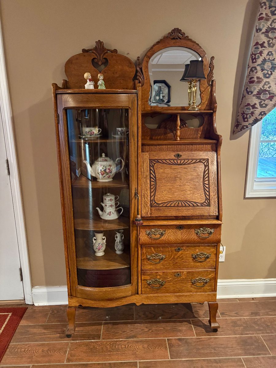 Antique Oak Side-by-side secretary desk 