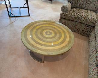 Vintage Arthur Elrod (attributed) coffee table - chrome and resin