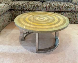 Vintage Arthur Elrod (attributed) coffee table - chrome and resin