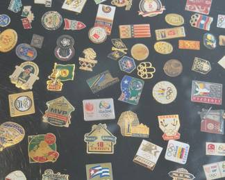 Collection of vintage Olympic & sports pins to be sold as one lot - not sold individually