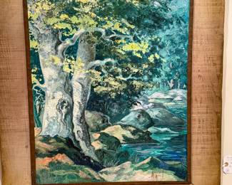 Original oil painting by Myrna W. Allen - "Malibu"  1940's