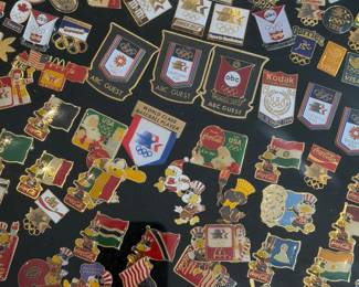 Collection of vintage Olympic & sports pins to be sold as one lot - not sold individually