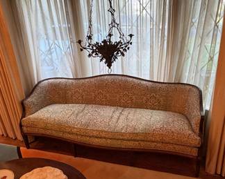 Classic Chippendale camelback sofa