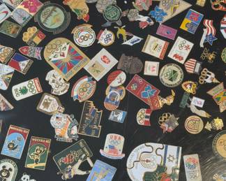 Collection of vintage Olympic & sports pins to be sold as one lot - not sold individually