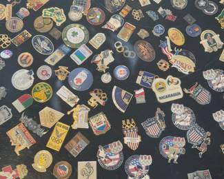 Collection of vintage Olympic & sports pins to be sold as one lot - not sold individually