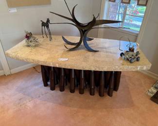 77" long marble top w/ bamboo base by Antonio Budji  Layug 