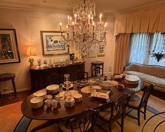 Double pedestal 4' x 13' long (3 leaves}  dining table - Baker like quality