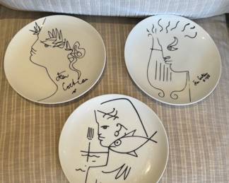 MCM Limoges plates by Jean Cocteau