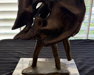 Abbott Pattison Brutalist Bronze sculpture on marble base