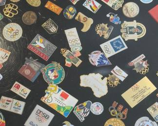 Collection of vintage Olympic & sports pins to be sold as one lot - not sold individually